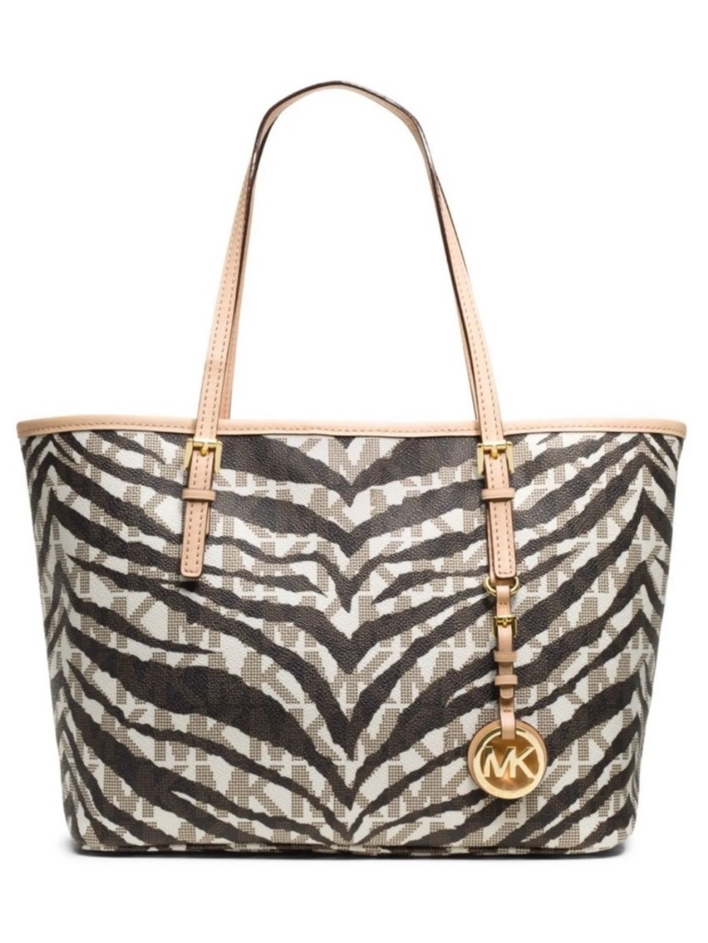 EUC Michael Kors Large Zebra Monogram Tote